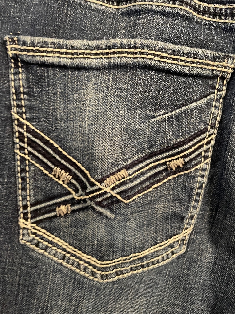 BKE men’s Jake straight Dark Blue Washed Denim Jeans - Picture 8 of 8